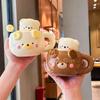 Cute Cream Bear Cup, Girls Ceramic Mug, High-value Souvenir, Practical Birthday Gift for Girlfriends