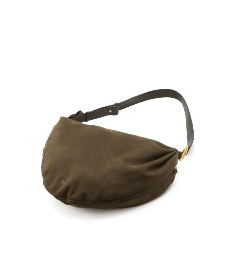 Athe Vanessabruno [Feve] Khaki Suede Fabric Febe Shoulder Bag M Aaba5F105K2