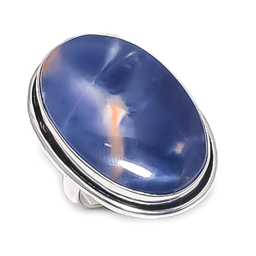 

Содалит Драгоценный камень Серебро 925 пробы Ювелирное изделие Кольцо Размер 7