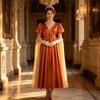 Regentenstil Kleid, elegante Ballonärmel fließender langer Rock, Damen Retro Palast Ball Kostüm, geeignet für Rollenspiele und Mottopartys