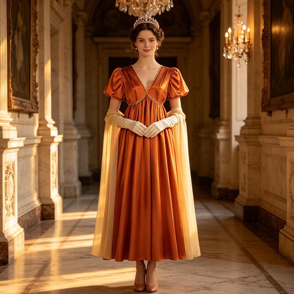 Regentenstil Kleid, elegante Ballonärmel fließender langer Rock, Damen Retro Palast Ball Kostüm, geeignet für Rollenspiele und Mottopartys