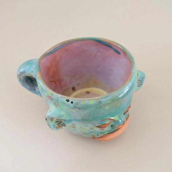 Weird Face Ceramic Mug 350ml Handcrafted Artistic Coffee Cup Decorative Tea Mug Drinkware Gift for Friends Family