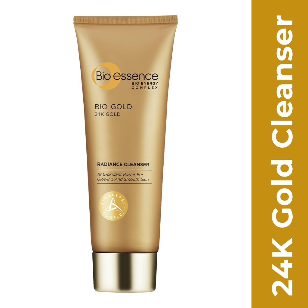 Bio Essence 24K Gold Radiance Face Cleanser, Niacinamide Face Wash for Women, Collagen Amino Acid, Hydrating Face Cleanser for Glowing Skin, Ideal