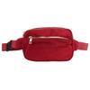 Waist Bag Fashionable Large Capacity Oxford Cloth Hip Bum Chest Bag for Running Hiking Travel Workout Wine Red