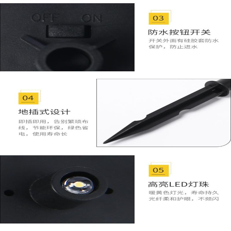 Solar floor plug resin lawn light Atmospheric decorative floor plug light New puppy lawn light Garden courtyard