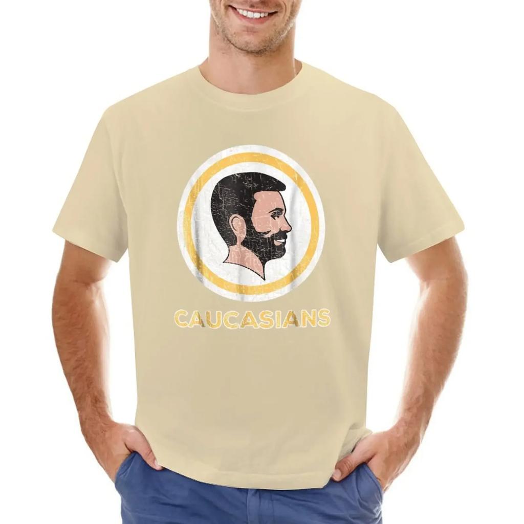 Caucasian Caucasians Pride Vintage Funny T-shirt quick drying aesthetic clothes boys whites customizeds t-shirt