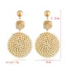 Personality Bamboo Rattan Hand-woven Geometry Drop Dangle Earrings for Women Temperament Summer Beach Stud Jewelry Holiday Gift