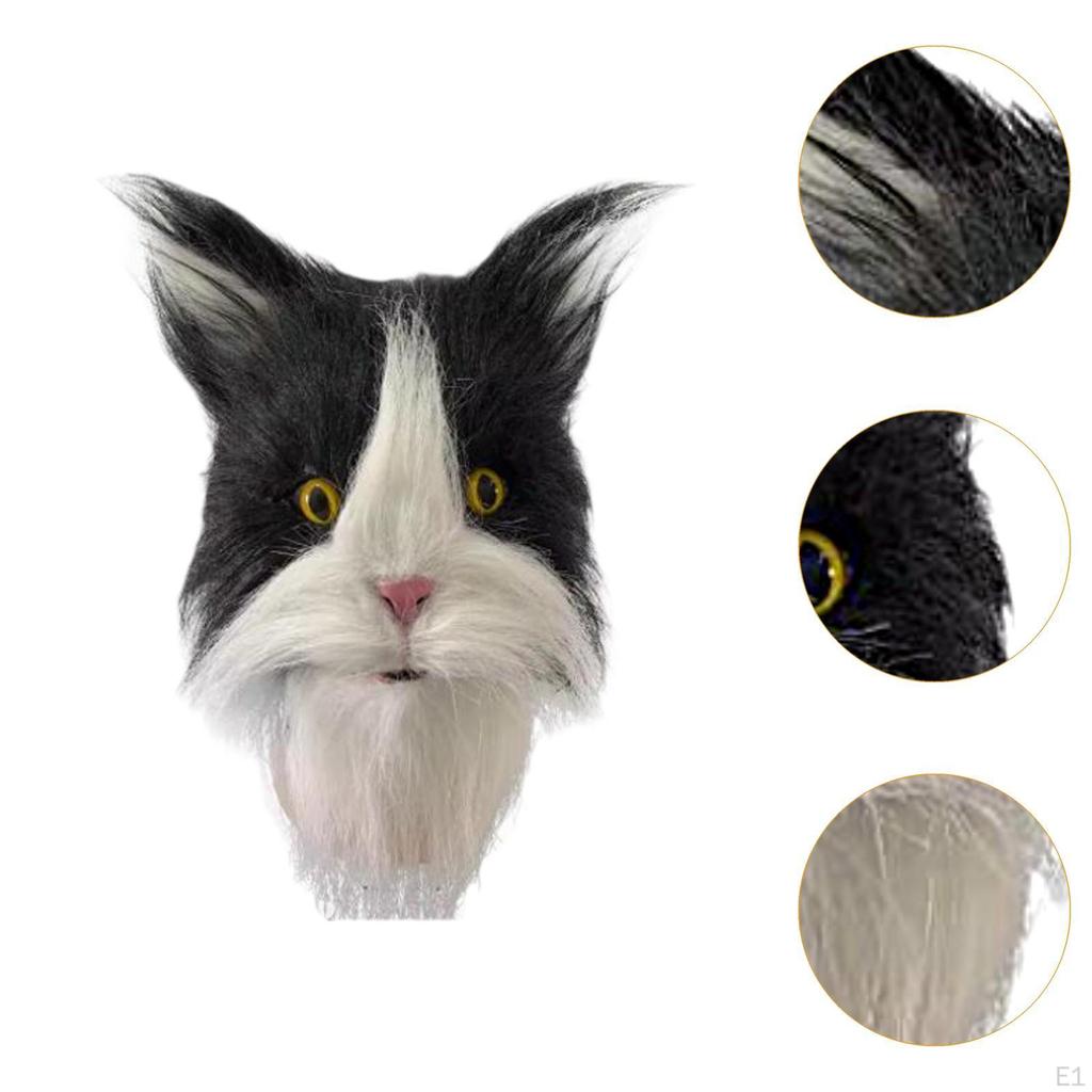 Katzenkopfmaske für Männer und Frauen, realistische Requisiten, Neuheit, Halloween-Kostümparty
