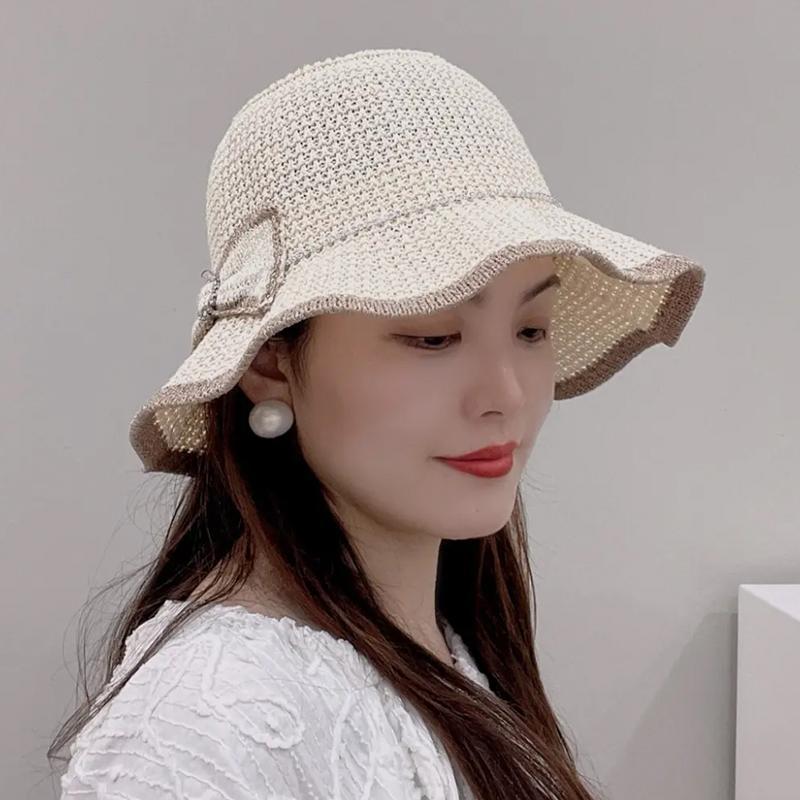 Летняя женская шляпа Модная шляпа рыбака Солнцезащитная шляпа и козырек от солнца Женская шляпа от солнца one size