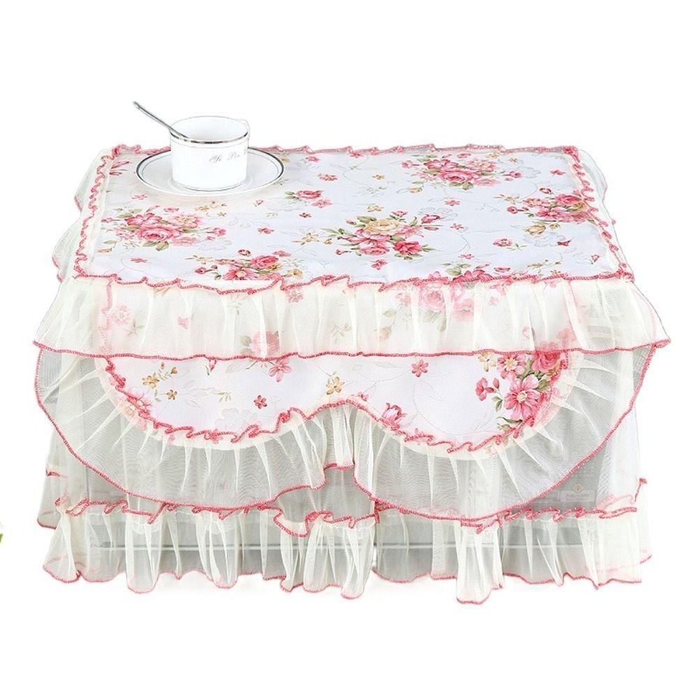 Romantic Lace Protector Cover Home Decor Square Home Cover Cloth Microwave Cover Flounce