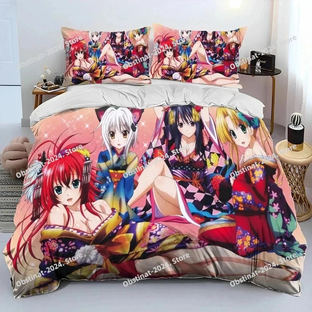 Sexy Girl High School DxD Anime Bedding Set Duvet Cover Full Queen King Size Pillowcase Bed Print Aldult Kid Bedroom Single Twin