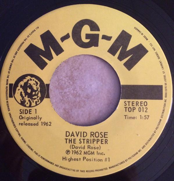 

7inch Record DAVID ROSE DICK HYMAN Stripper Theme From The Threepenn TOP012 MGM Canada Pop Used