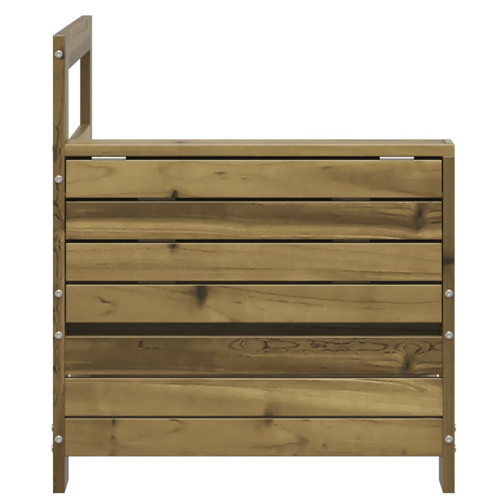 Garden Sofa with Armrests and Side Table Pine Wood