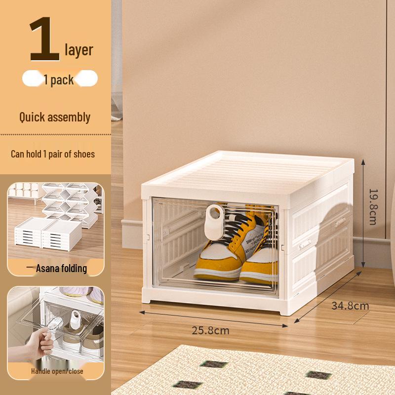 

Wall-Mounted Folding Shoe Cabinet: Multi-layer No-Installation Shoe Storage Solution for Doorways