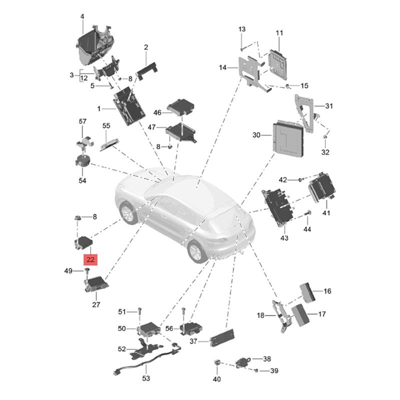 95B.919.475.L Car Radar ECU Computer Board Control Module For Cayenne 11-18 Macan 14-18 Parts 95B919475L 1721408840