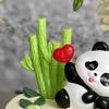 Adorable Panda Cake Decor - Cute Mori Style Bamboo Animal Birthday Ornaments for Kids