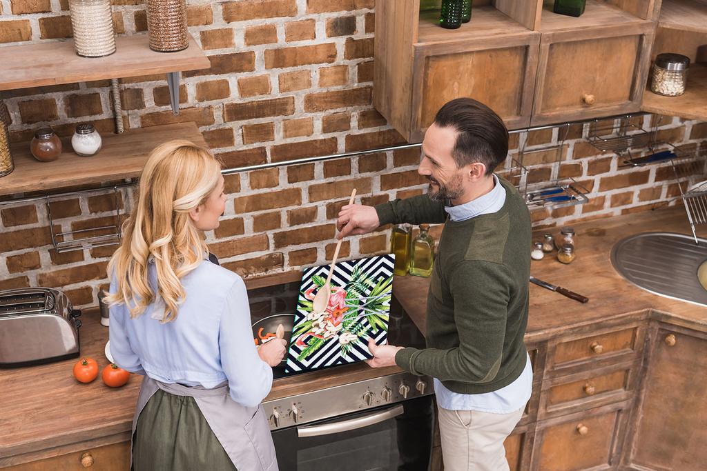 Glasplatte Schneidebrett 52x40 Flamingo