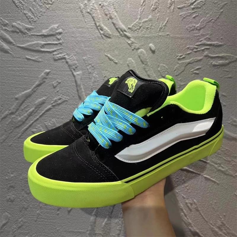 Knu Skool dragon fruit roz piele întoarsă pantofi de skateboard cu profil jos pantofi cu talpă groasă din piele întoarsă