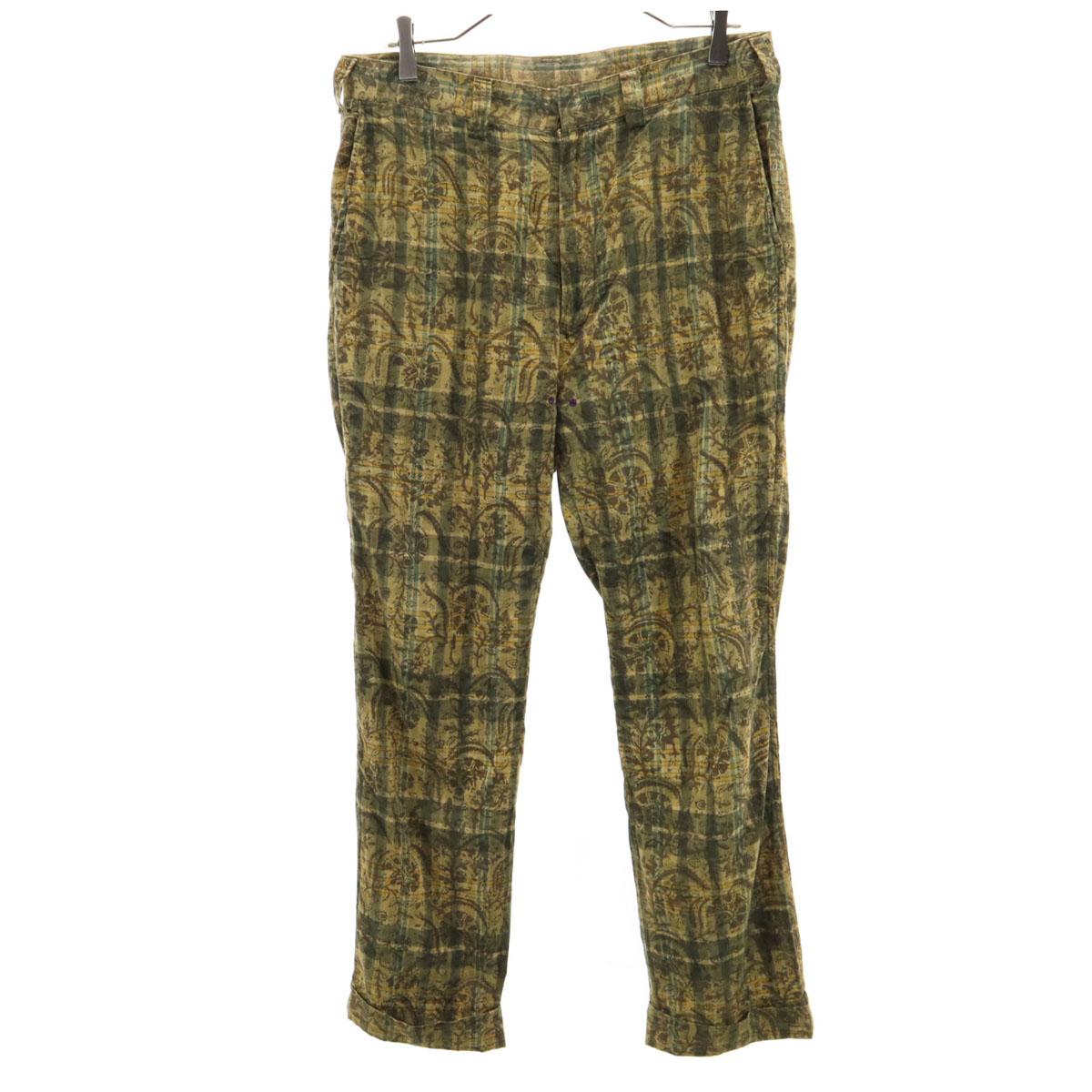 

Needles made in Japan check pattern Straight pants S beige Cinchback Men s Used