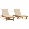 2 Person Sun Lounger (2 Pcs) Brown Solid Acacia Wood