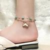 New Titanium Steel Foot Chain for Women, Bohemian Fashion Sea Star Shell Fish Tail Pendant Double layered Foot Ornament