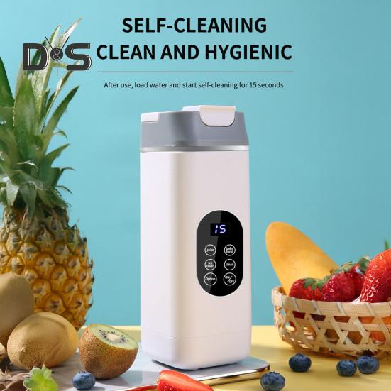 Wireless Portable Blender Fruit Juicer with Sharp Blades Digital Display BPA Free Easy To Clean Rechargeable Electric Mixer Blender
