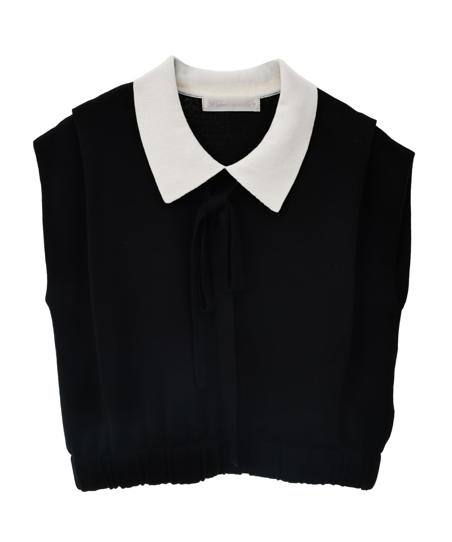 

Son de Black Sweater with Collar [Trenteant Mode] Women s Color-Coordinated