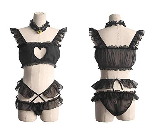 [PureAriBon] Plus Size Frilly Lovely Separate Costume Set with Bell, Cosplay, TOKYO GOODS MARKET (White, XXL)