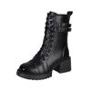 2025 New Models, Absolutely Pure, Thick-soled Martin Boots for Women, British Style Autumn Velvet Knight Boots, Single Boots, Straps, Short Boots 