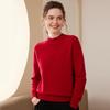 Women's New Fall/Winter Thick Cashmere Sweater, Half-High Collar Loose Knit, Plus Size Pullover Base Layer.