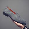 2025 new matte leather shoes men's British style one-pedal lazy loafers genuine leather suede fur Doudou shoes