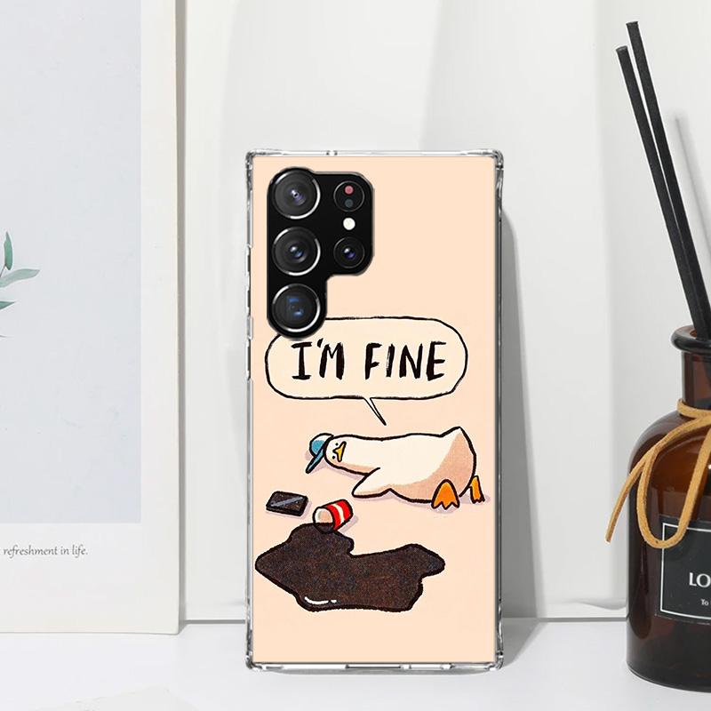 Cartoon Cute Goose Game Phone Case For Samsung Galaxy S25 S24 S23 S22 Ultra S21 FE S20 Plus S10 + S10E Art Fundas Back Cover S24