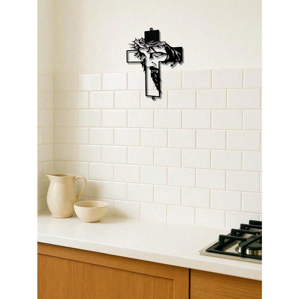 11.8 Inch Metal Cross Wall Decor Jesus Christian Religious Art for Home Indoor Outdoor Garden Hanging Faith Gift Easter Rustic Spiritual