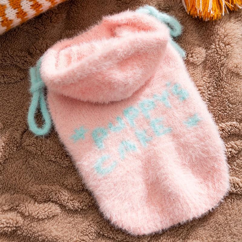 Pet Hooded Sweater Small Dogs Cats - Faux Mink Fur Knit Pullover In Ins Style XS To XL