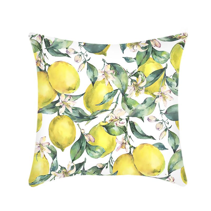 

Новая простая серия «Лимон» Подушка Ins Маленькая свежая диванная прикроватная офисная подушка для сна Single-sided 45x45cm (excluding core)