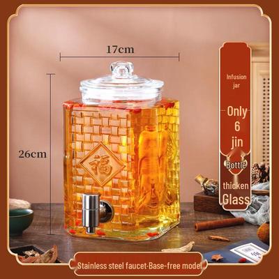 Transparente Glas-Einweichflasche mit Hahn