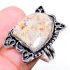 Fossil Coral Gemstone 925 Silver Jewelry Ring 9.5