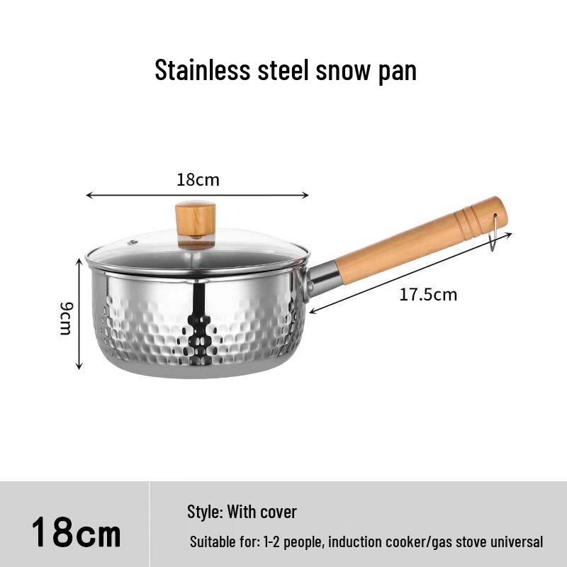 Mingjiang Chubang 304 Stainless Steel Multi-purpose Yukihira Pot 18cm