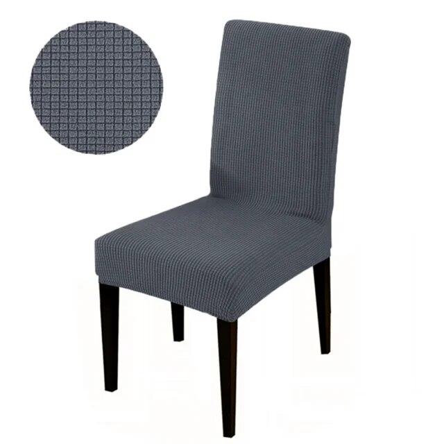 Jacquard-Stuhlbezug für Esszimmer, Stretch-Polar-Fleece-Stuhl-Sitzbezug, einfarbig, waschbar, Stuhlbezug für Küche, Bankett, Hotel