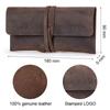 Cowhide Leather Pen Pouch Leather Pencil Storage Bag Retro Stationery Organizer  Office