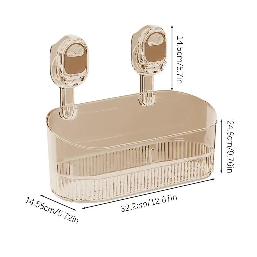 

Душевая стойка с присоской, прозрачный органайзер для ванной комнаты, многофункциональная настенная полка с присоской, полка без отверстий для слива золотистый