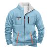 Men's Solid Color Zipper Pocket Zipper Sweatshirt Jacket Men's Sports Large Size Casual Sweatshirt Jacket