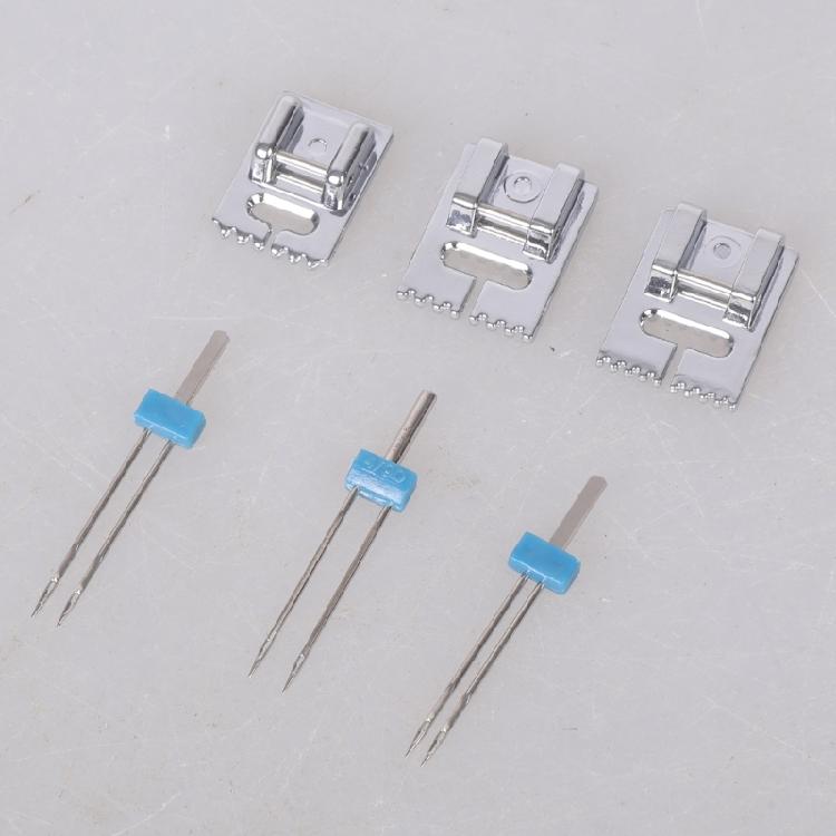 3Pcs Twin Needle Stretch Machine Needle and Presser Foot Replacement Set for Most Household Sewing Machine
