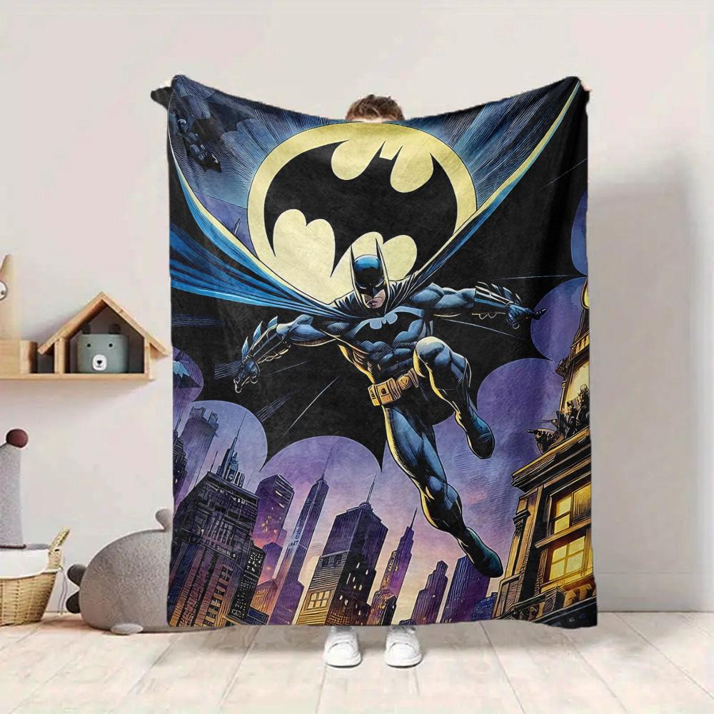 1pc Batman Cityscape Flannel Throw Blanket - HD Printed Lightweight Soft Warm All-Season Blanket for Sofa, Bed, Travel, Camping 071