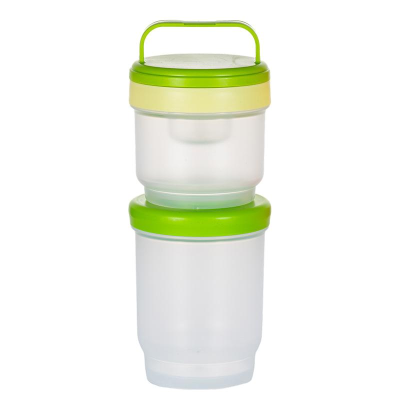 Double Layer Leak Salad Cup Oatmeal Container With Spoon & Sauce Box Portable Overnight Oats Jar