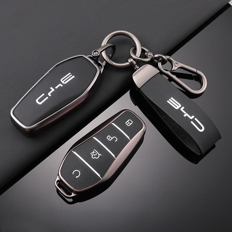 Car Key Case Cover Holder Shell For BYD Song Plus Atto 3 Han EV Tang DM Qin Seal Dolphin Remote Fob Auto Keychain Accessories