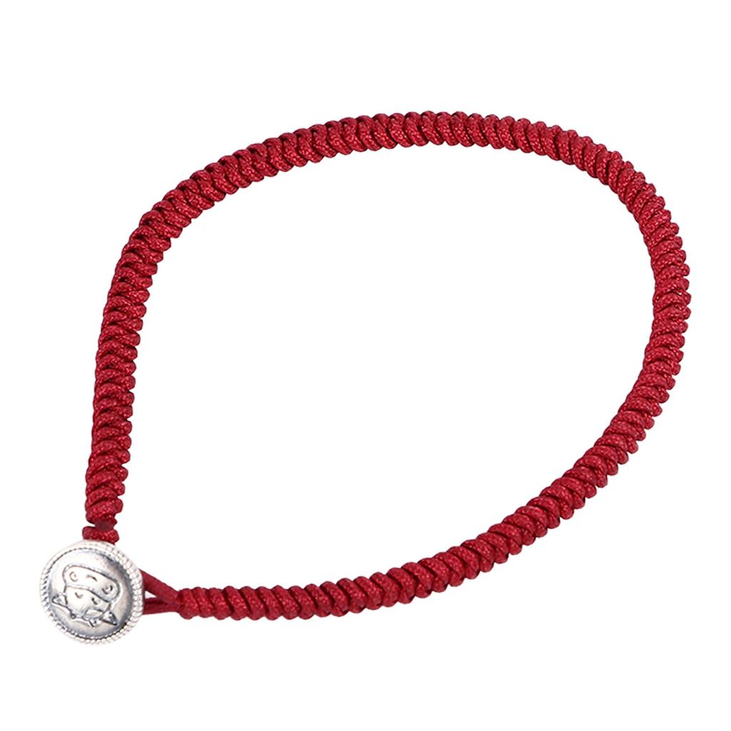 Ox Zodiac Bracelet Red Rope S925 Silver Ornament Woven Bracelet Accessory for Men Women