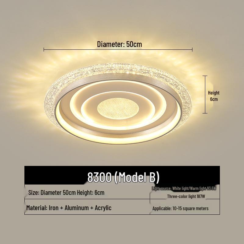 Elegant Crystal Ceiling Light - Modern, Minimalist, Eye-Protection Design for Luxury Bedrooms