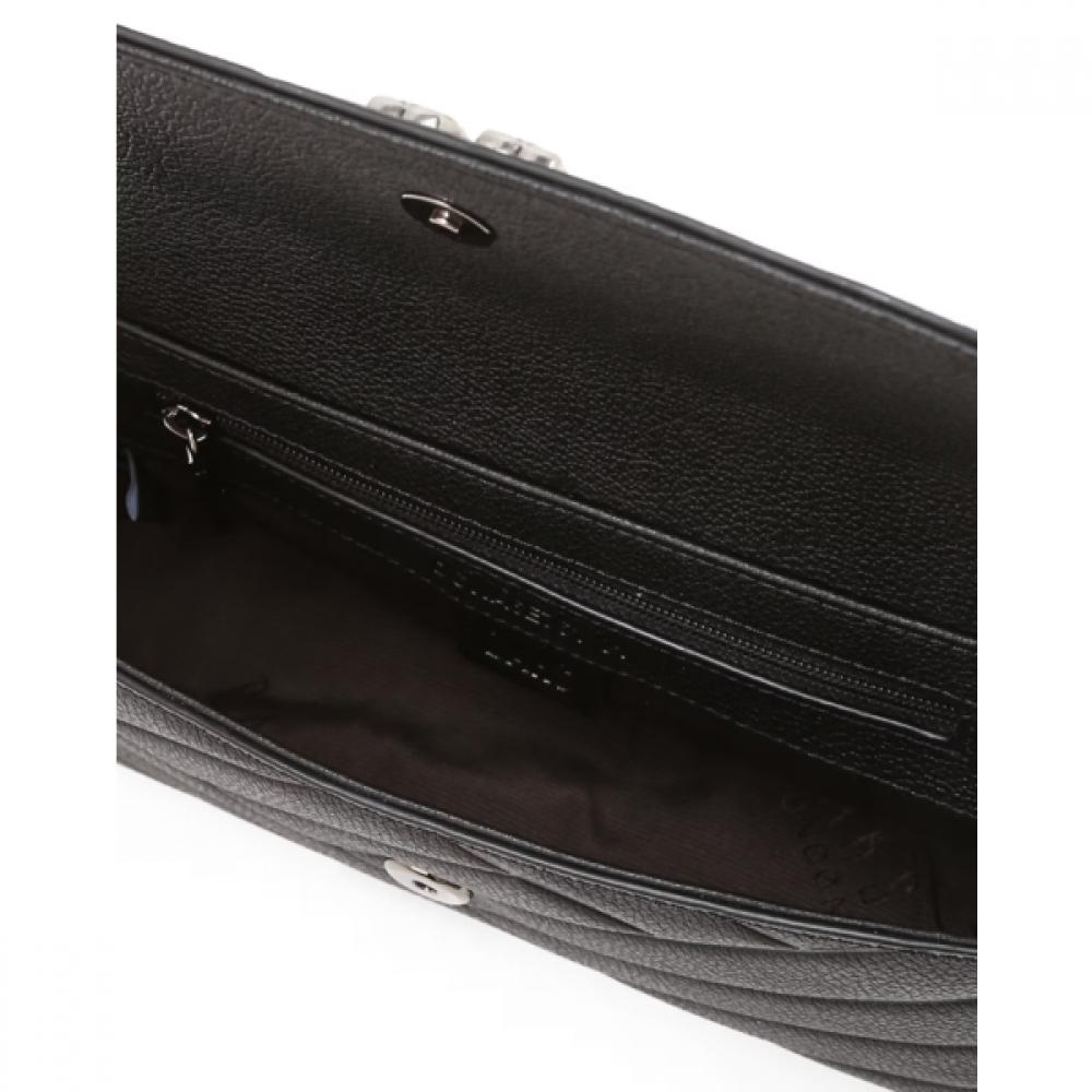 Daks Schwarze Dd Logo Leder Kette Schulter   Crossbody Tasche Dcwa6e761bk