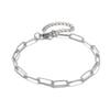 5pcs/Lot 17-22cm Gold Plated Stainless Steel Paperclip Cross Link Chain Bracelet Women Handmade DIY Charm Jewelry Making